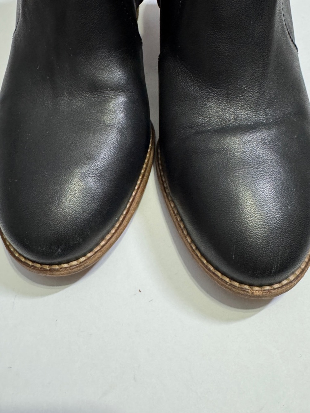 Madewell "The Brenner" Women's Black Leather Boot w/stacked Heel Sz. 7 - Picture 5 of 10